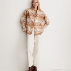 Madewell Slub Flannel Sunday Shirt in Earthen Sand Size M